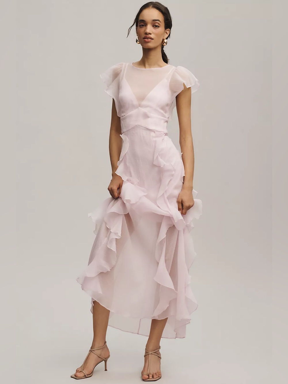 Hutch Amity Organza Ruffle Maxi Dress
